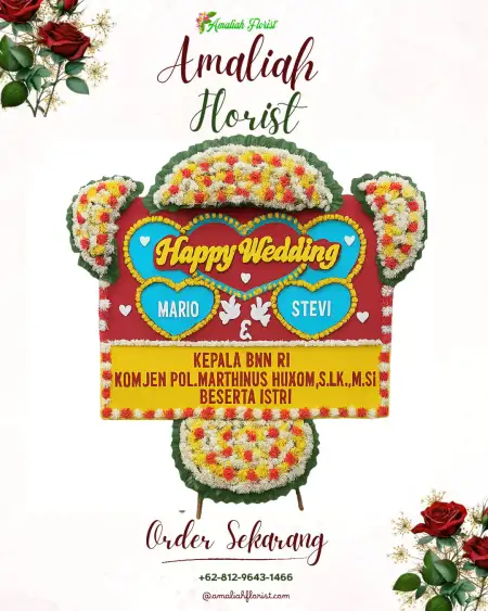 Papan Bunga Pernikahan Polengan